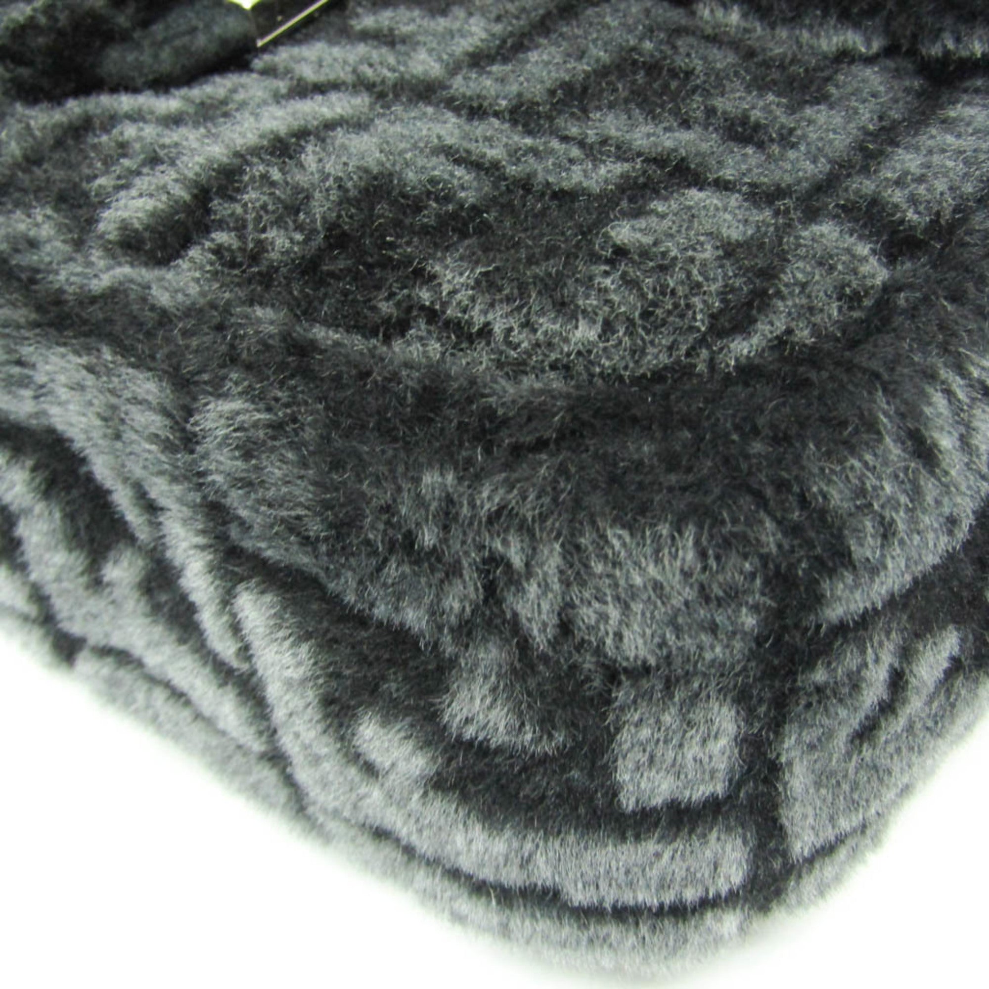 Fendi Baguette Messenger Medium 7VA537 Women's Leather Shoulder Bag Black