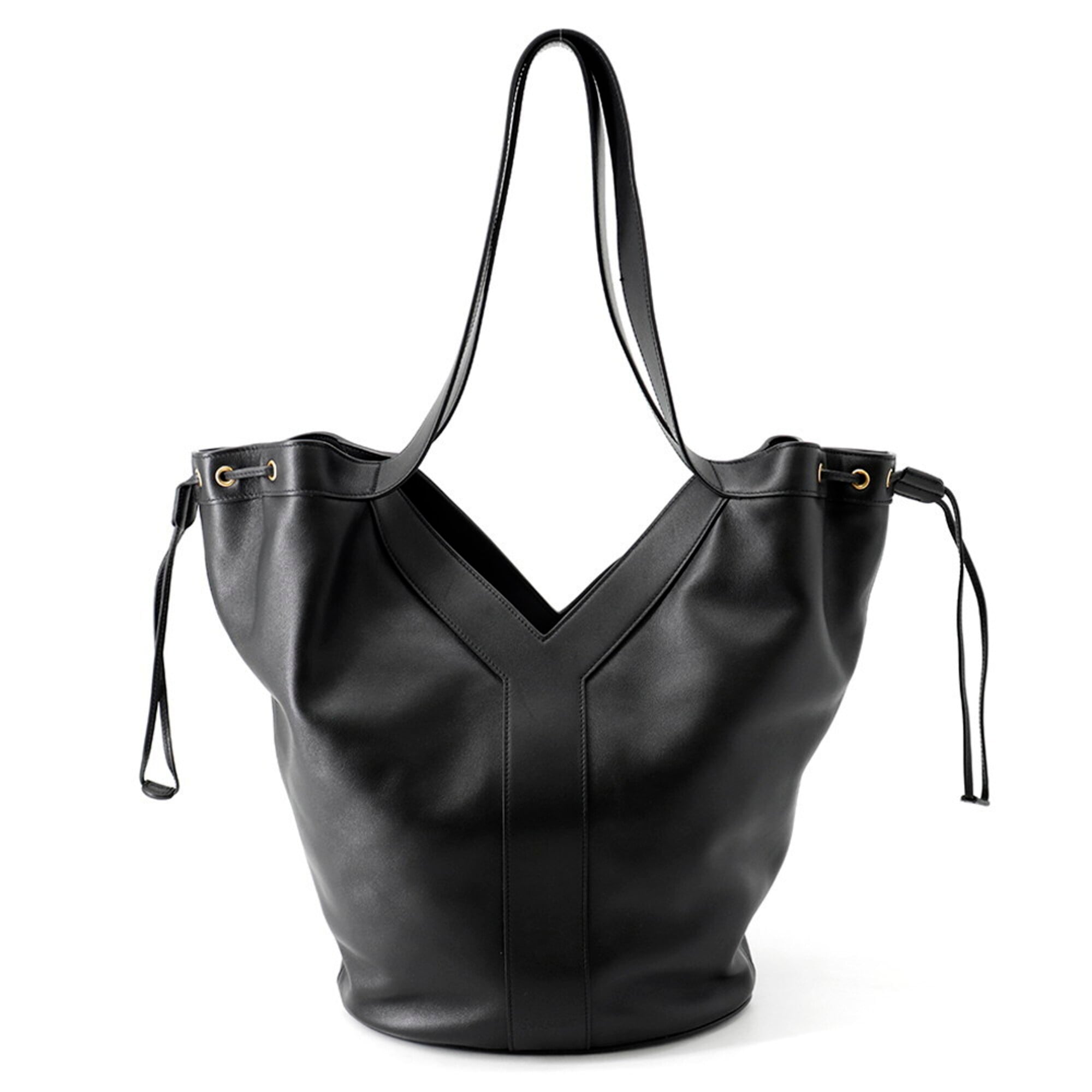 Yves Saint Laurent Saint Laurent Paris Tote Bag Y Hobo Calf Leather 833160 SAINT LAURENT PARIS Black Handbag — Like New