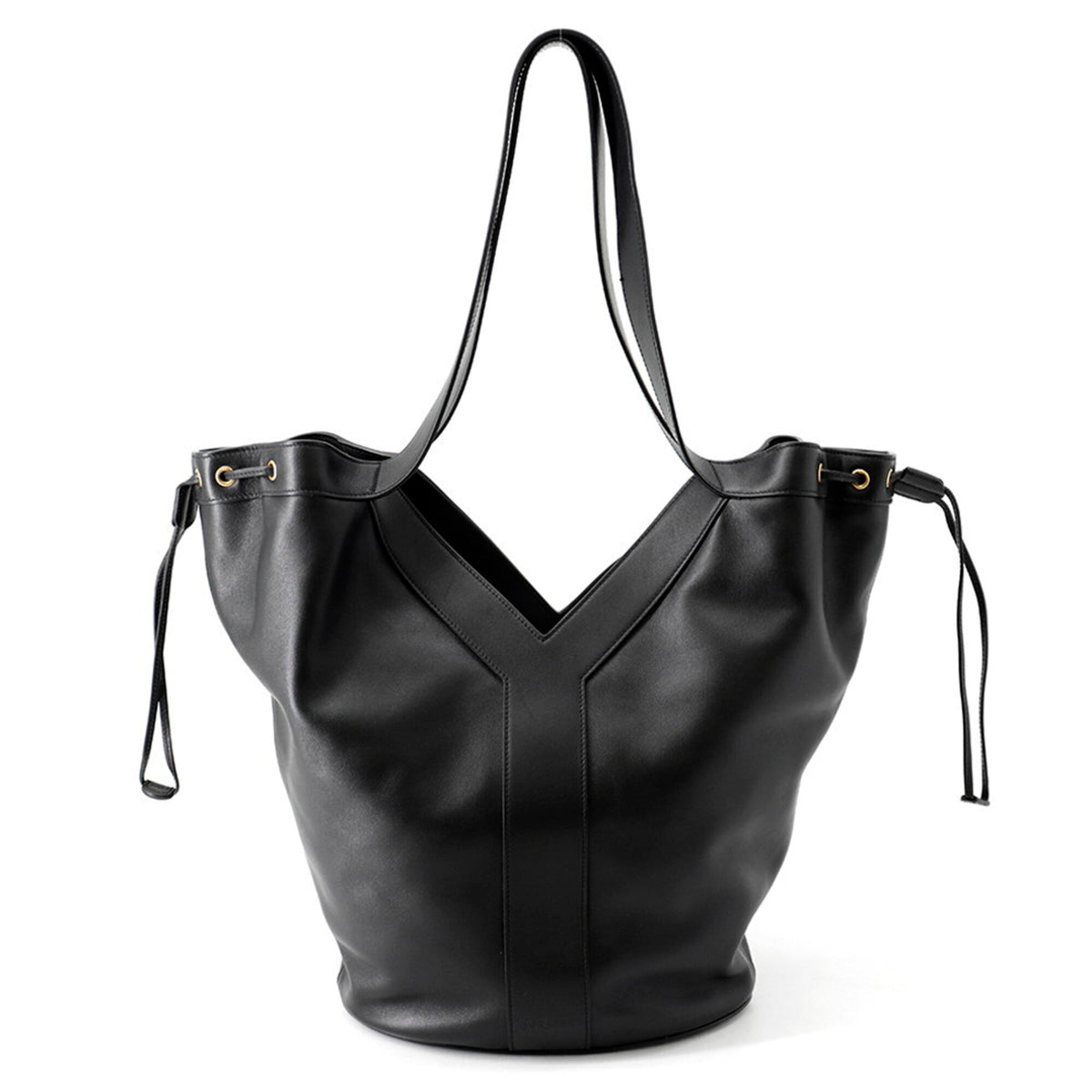 Yves Saint Laurent Saint Laurent Paris Tote Bag Y Hobo Calf Leather 833160 SAINT LAURENT PARIS Black Handbag — Like New