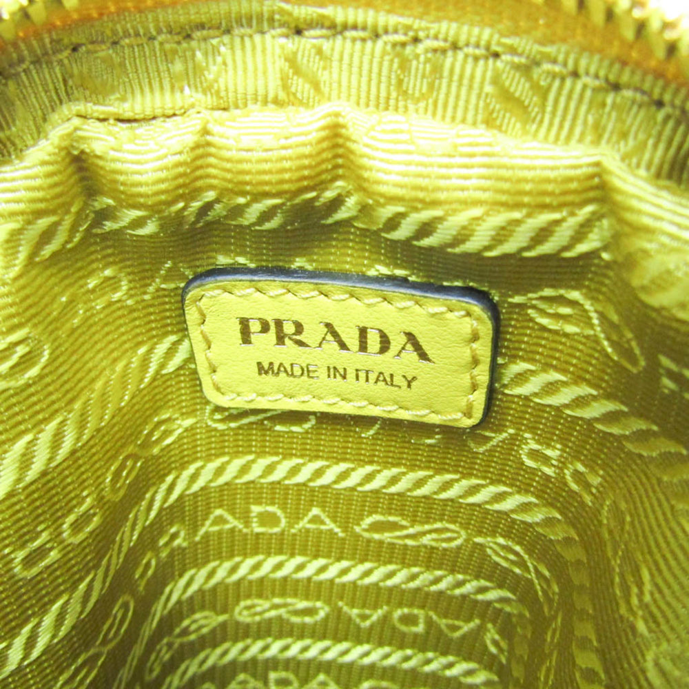 Prada Small Shoulder Pouch PELLETTERIA 9Y21OM Women's Leather Pouch,Shoulder Bag Yellow — Like New