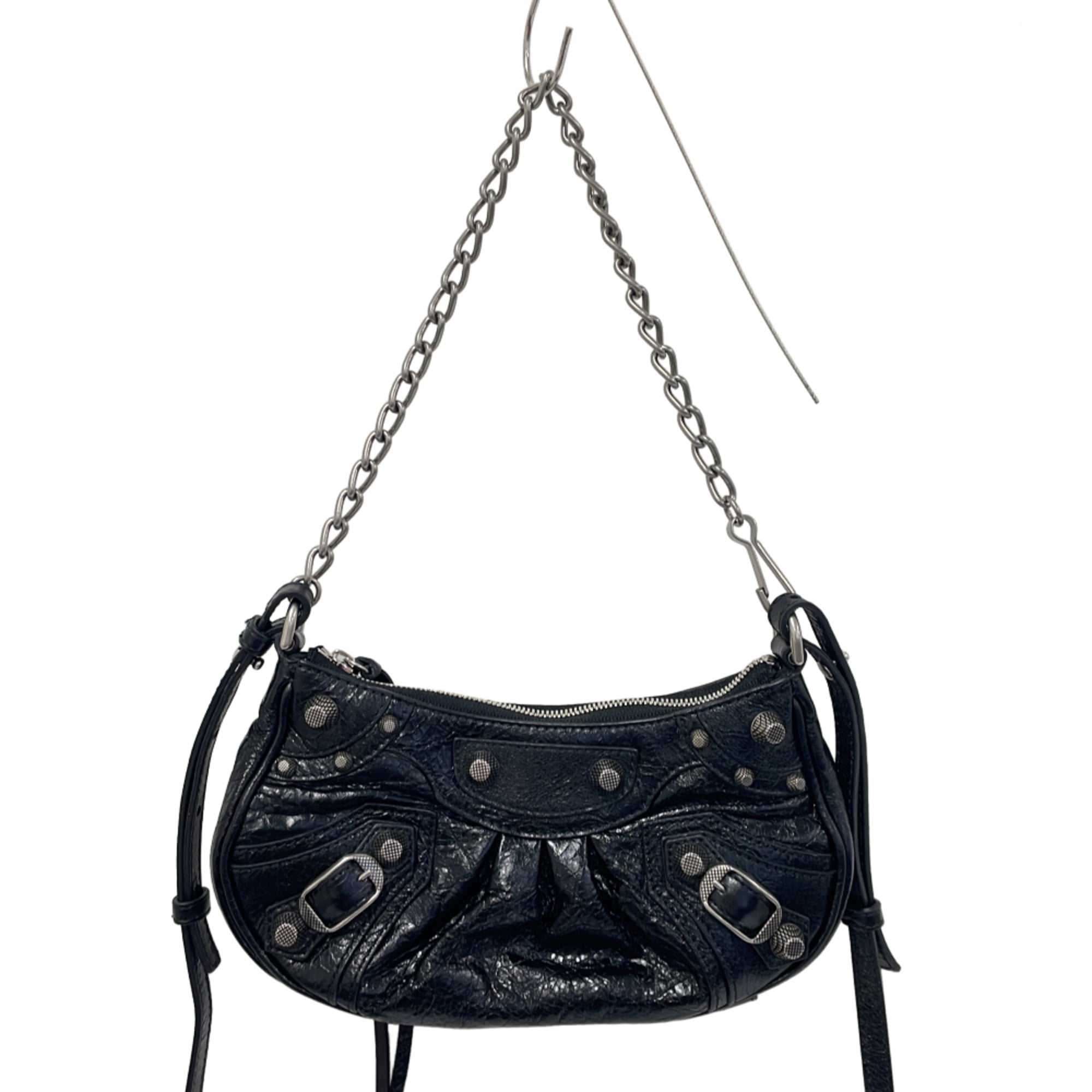 BALENCIAGA Le Cagoule Mini 2-way Chain Shoulder Bag 695814 Black Women's — Like New
