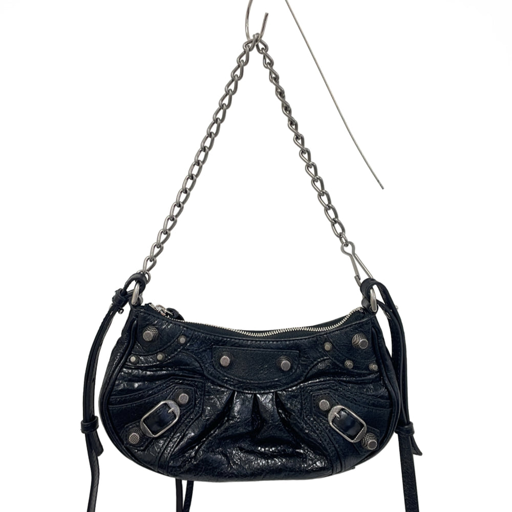BALENCIAGA Le Cagoule Mini 2-way Chain Shoulder Bag 695814 Black Women's — Like New