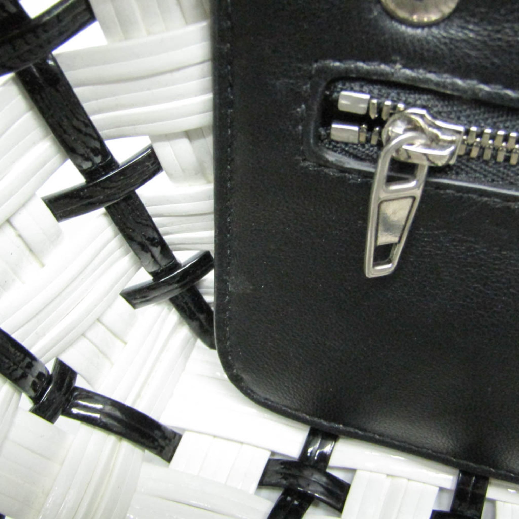 Balenciaga Bistro XXS 678028 Women's Leather Handbag,Shoulder Bag Black,White — Like New