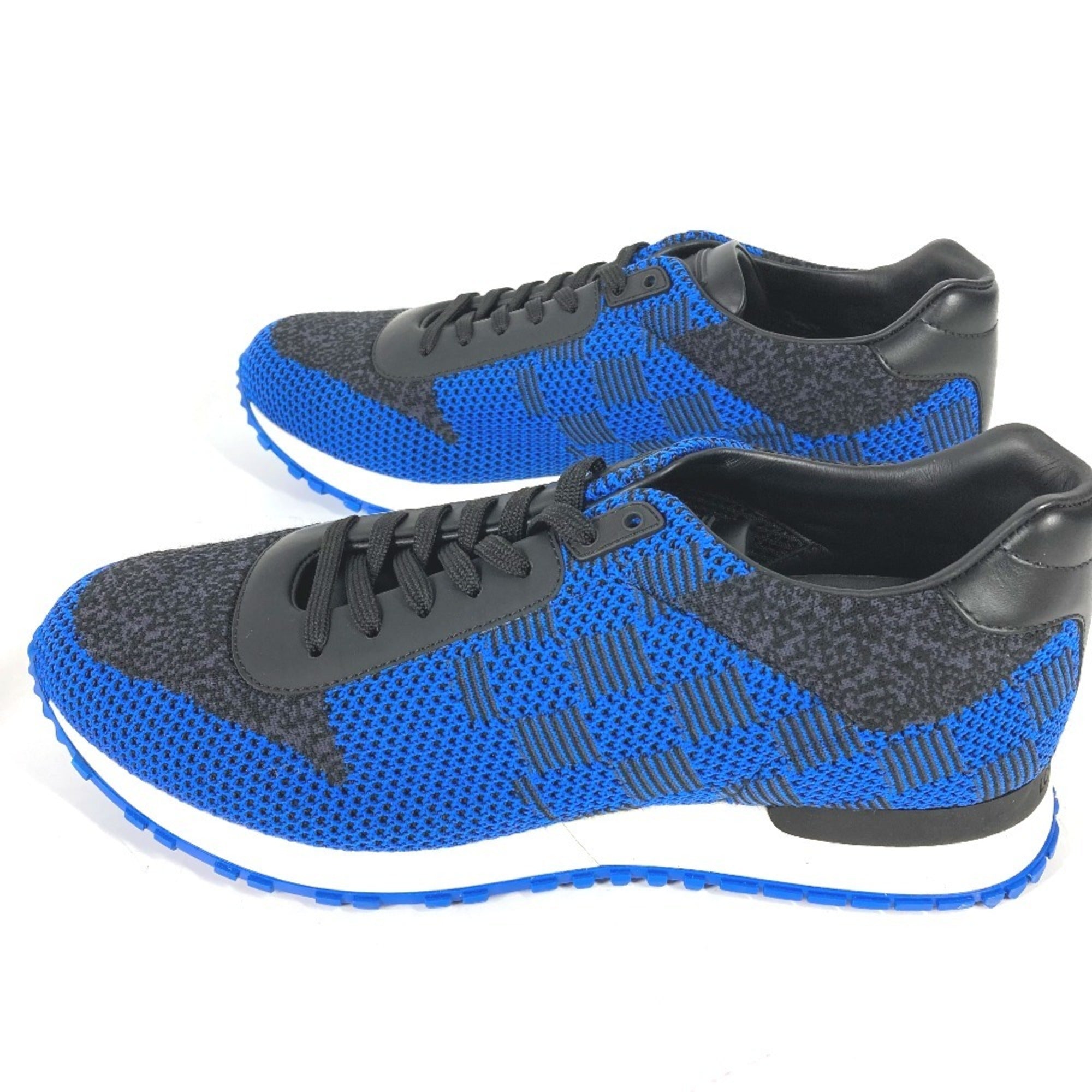 LOUIS VUITTON Damier leather sneakers for men, blue