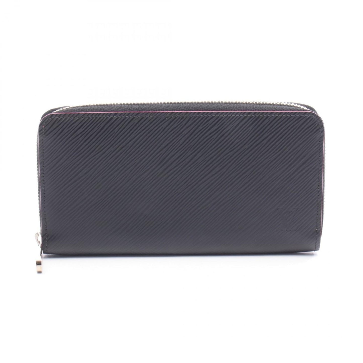 Louis Vuitton Zippy Wallet Epi Leather Noir Hot Pink Round Long Women's Black and M64838