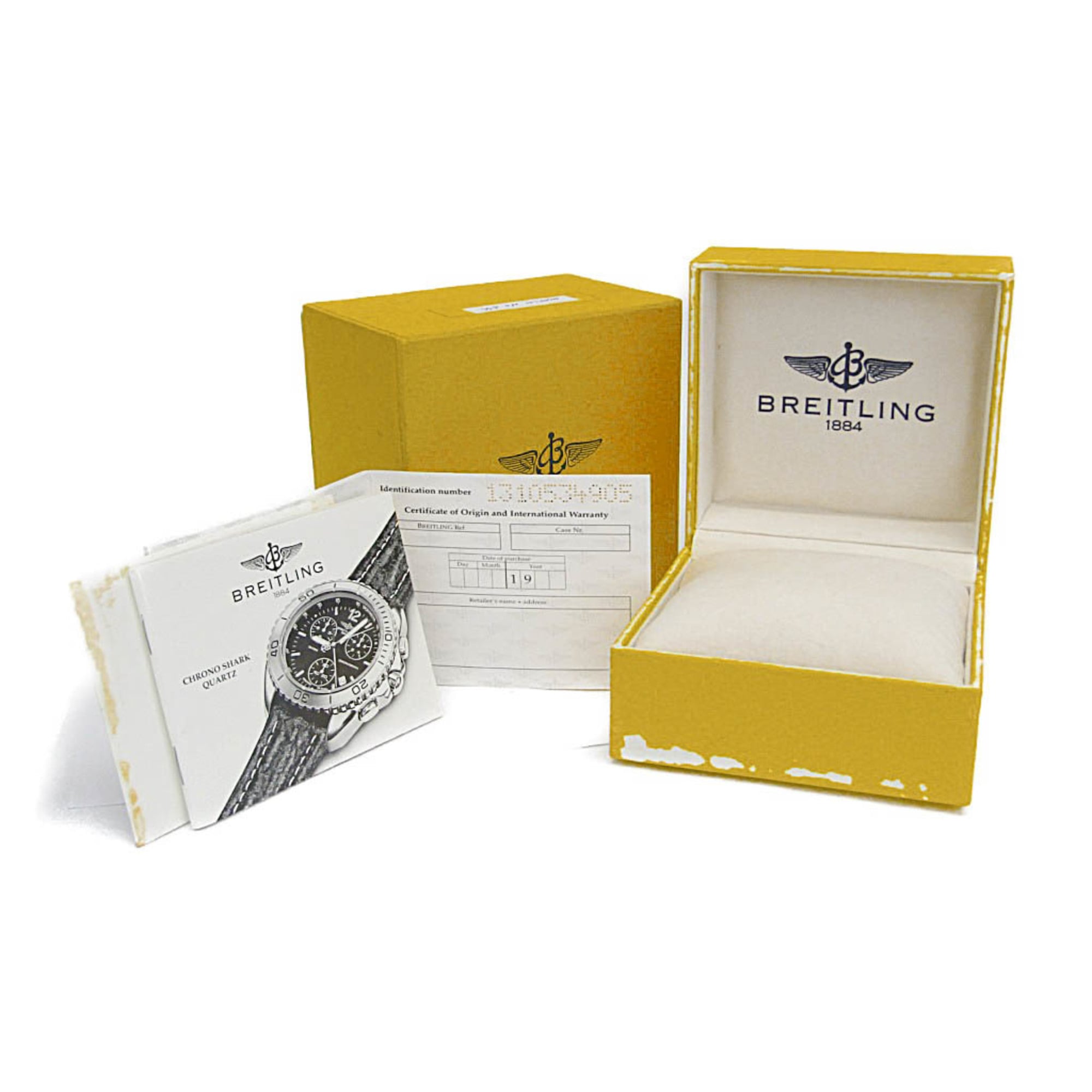 BREITLING Chrono Shark Yacht Steel Quartz Mens Watch A53606 Polished — Very Good
