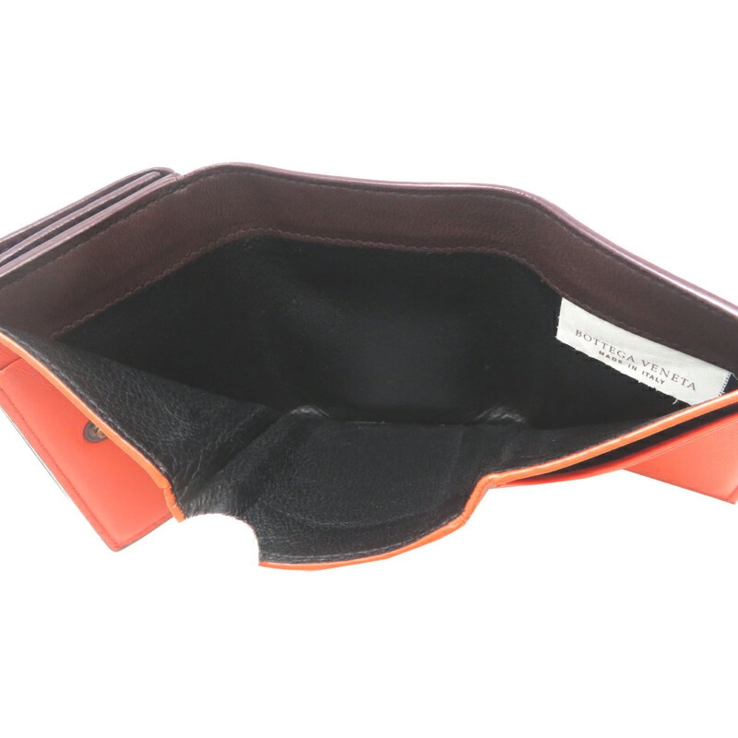 Bottega Veneta Treciato Compact Wallet Men's Tri-fold Leather in Bordeaux (Brown)