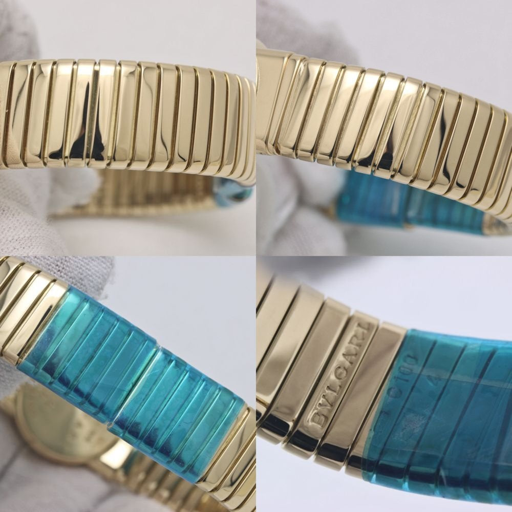 BVLGARI Tubogas 12P Diamond Watch BB192TY 12 BB192TG Women's 18KYG 40263 — Very Good