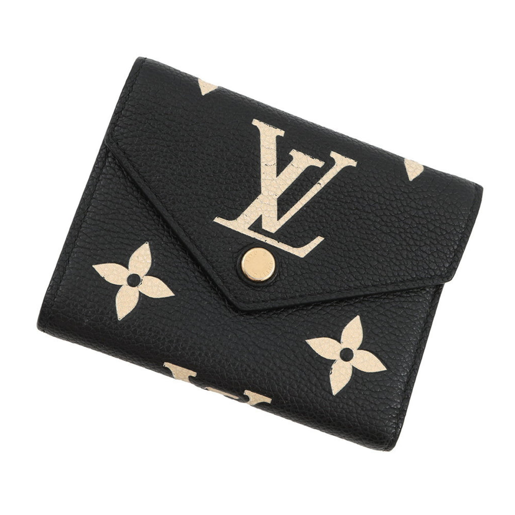 Louis Vuitton Bicolor Monogram Empreinte Victorine Wallet M80968 Black/Beige