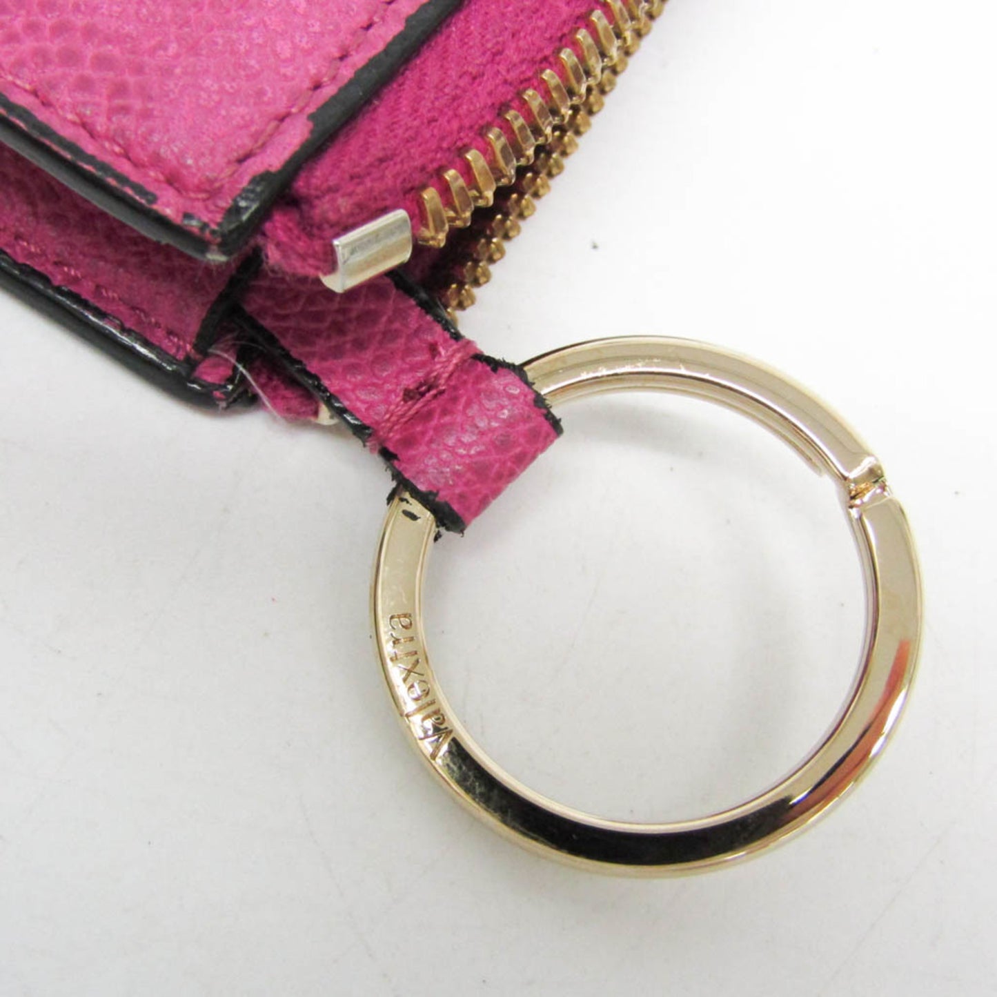 Valextra Multi-case Key Ring Men,Women Leather Coin Purse/coin Case Purple