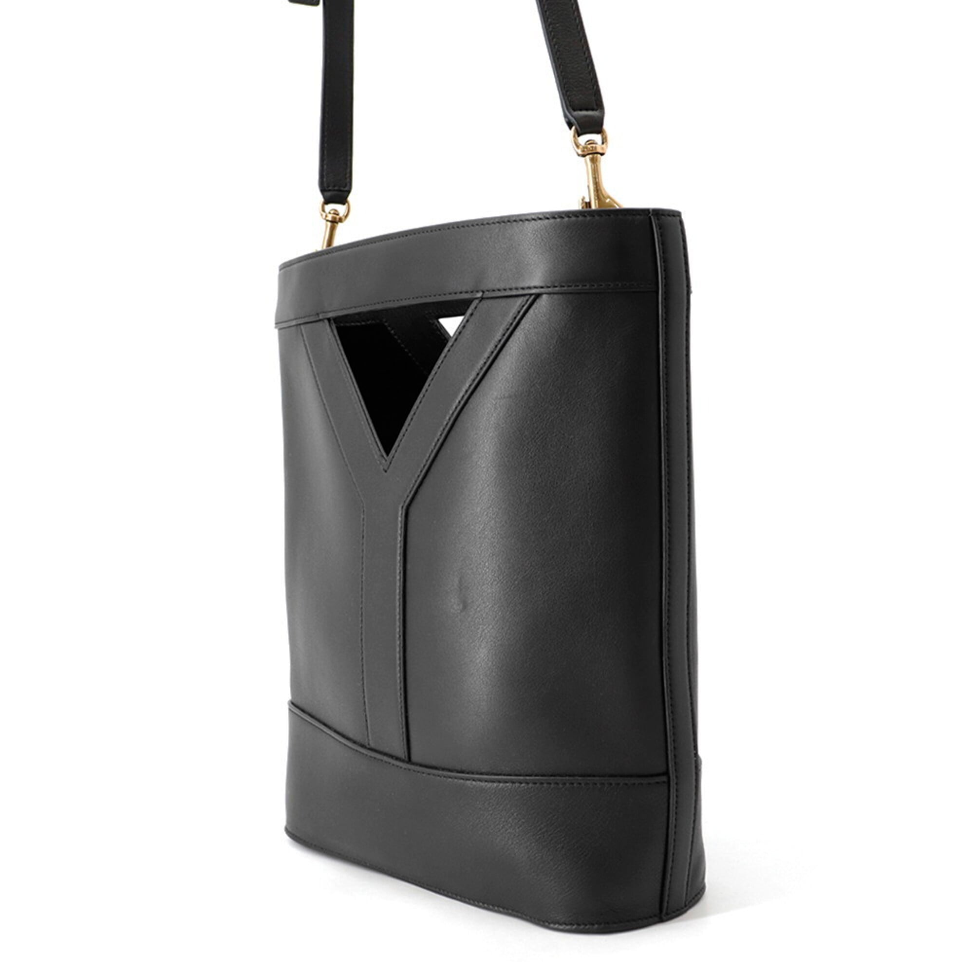 Yves Saint Laurent Saint Laurent Paris handbag, Y bucket style, calf leather, 808224, SAINT LAURENT PARIS, 2-way, black — Like New