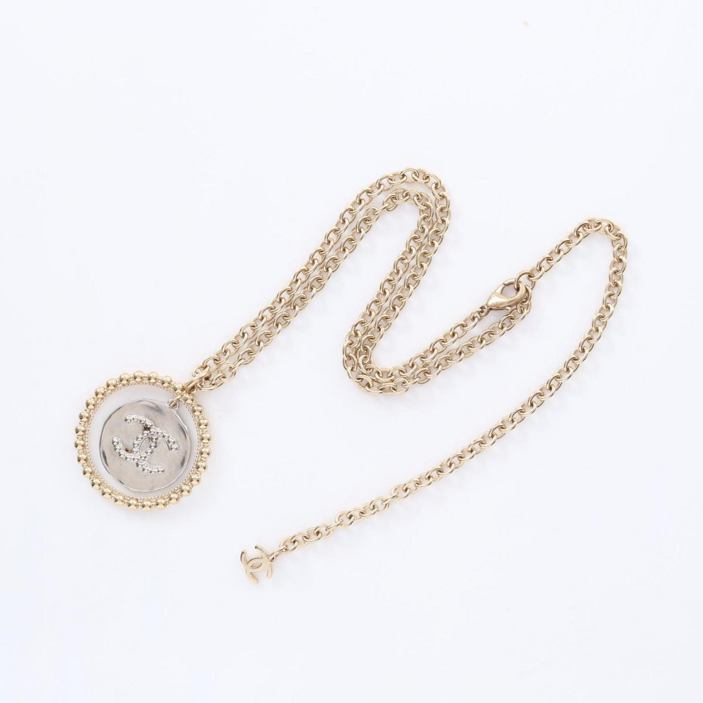 CHANEL Coco Mark Necklace Jewelry GP (Gold Plated) Women's Gold and Silver