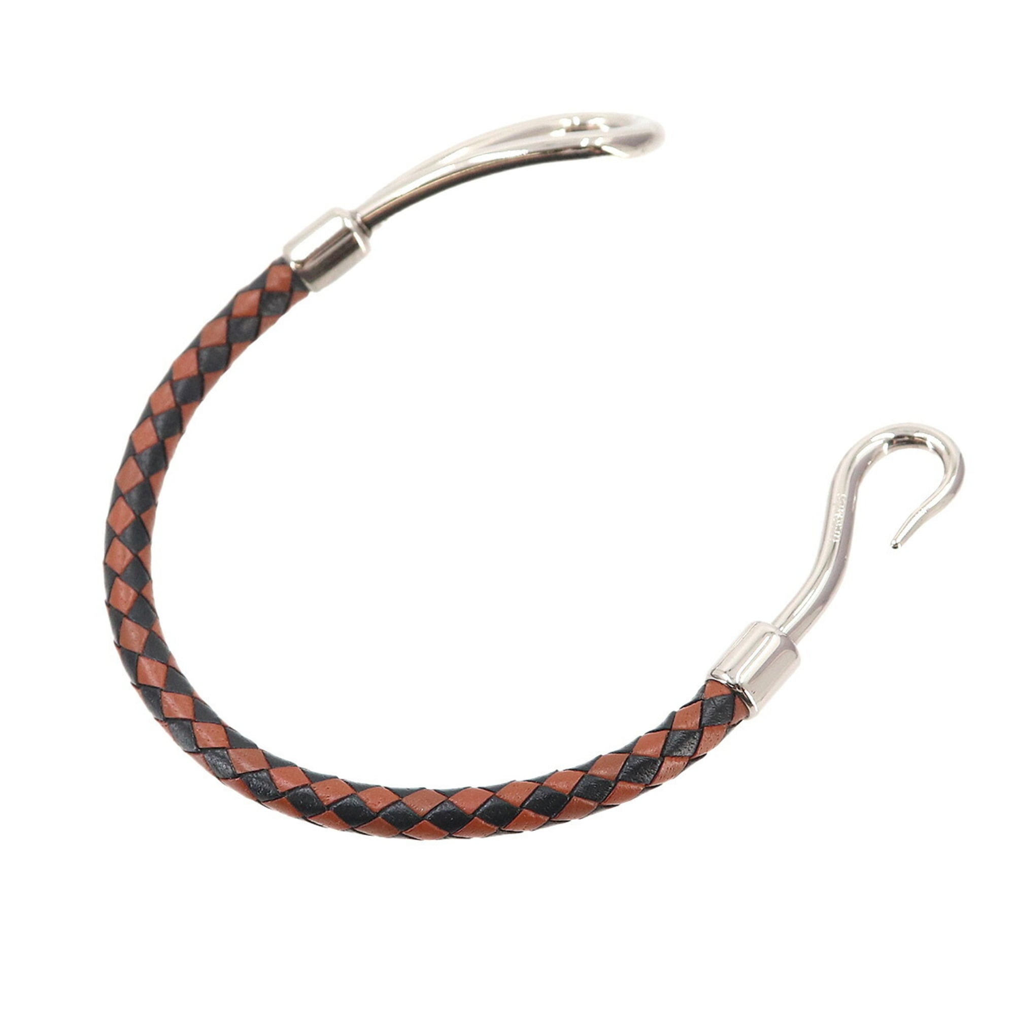 Hermes Jumbo H Bracelet, Leather, Brown, Black, Silver Hardware — New - Store Return