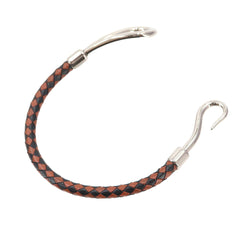 Hermes Jumbo H Bracelet, Leather, Brown, Black, Silver Hardware — New - Store Return