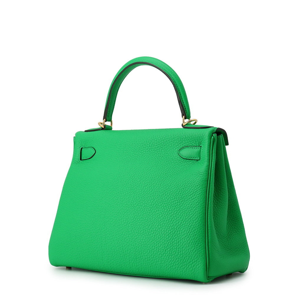 Hermes Kelly 28 Handbag, Inside Stitching, Bamboo, Togo Leather, U Stamp, HERMES 2-way Bag, Kelly, Women's — Like New