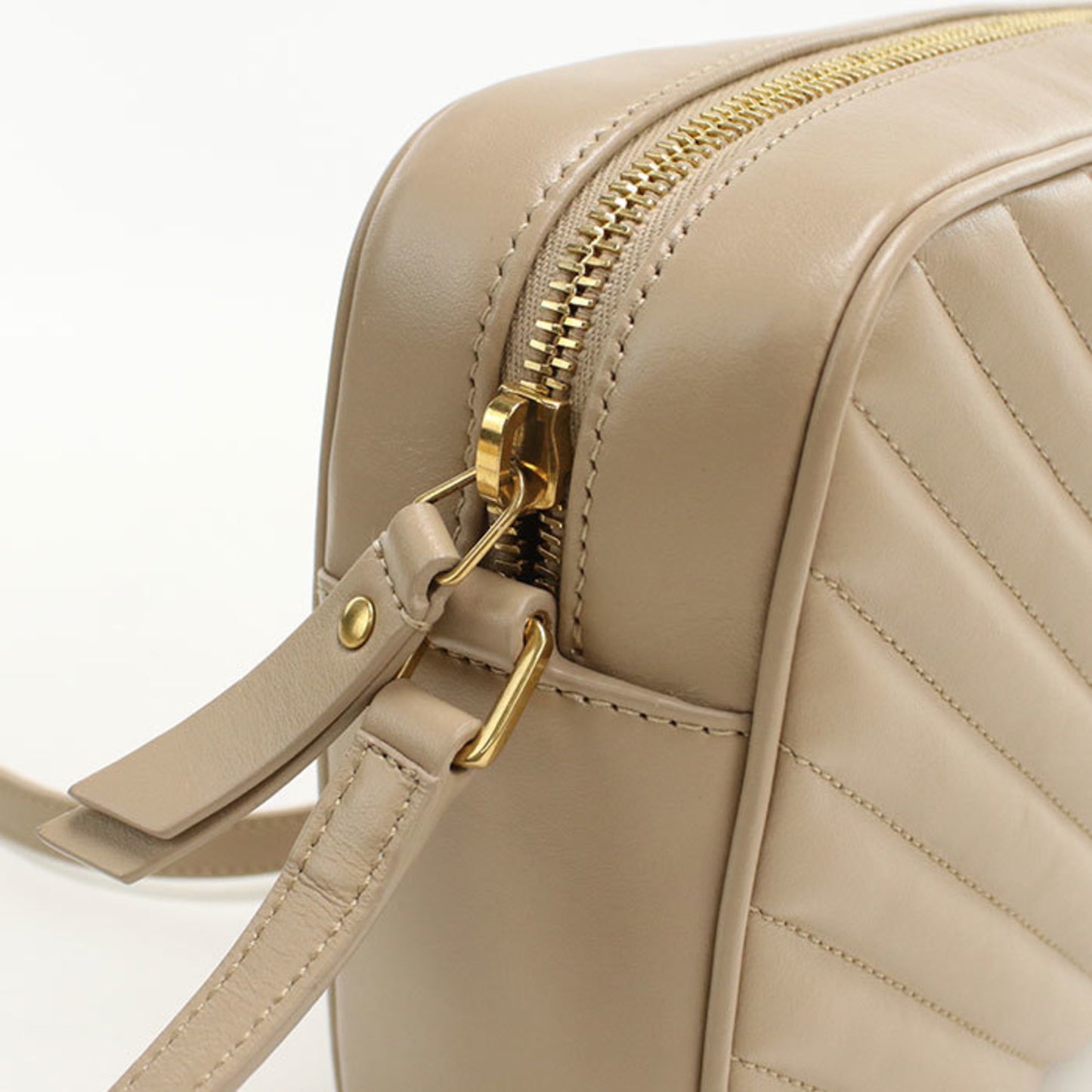 SAINT LAURENT Crossbody Shoulder Bag 761554 Camera Lou Women's Beige