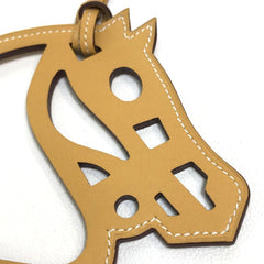 HERMES Petite H Paddock Cheval Strap Charm Swift Leather Men's Women's Ocher Beige — New - Store Return