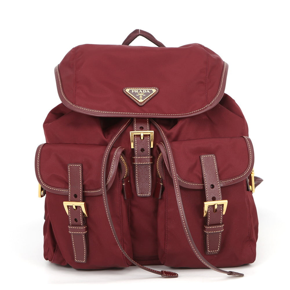 Prada Triangle Backpack, Nylon & Saffiano Leather, BZ0030, PRADA Handbag — Like New
