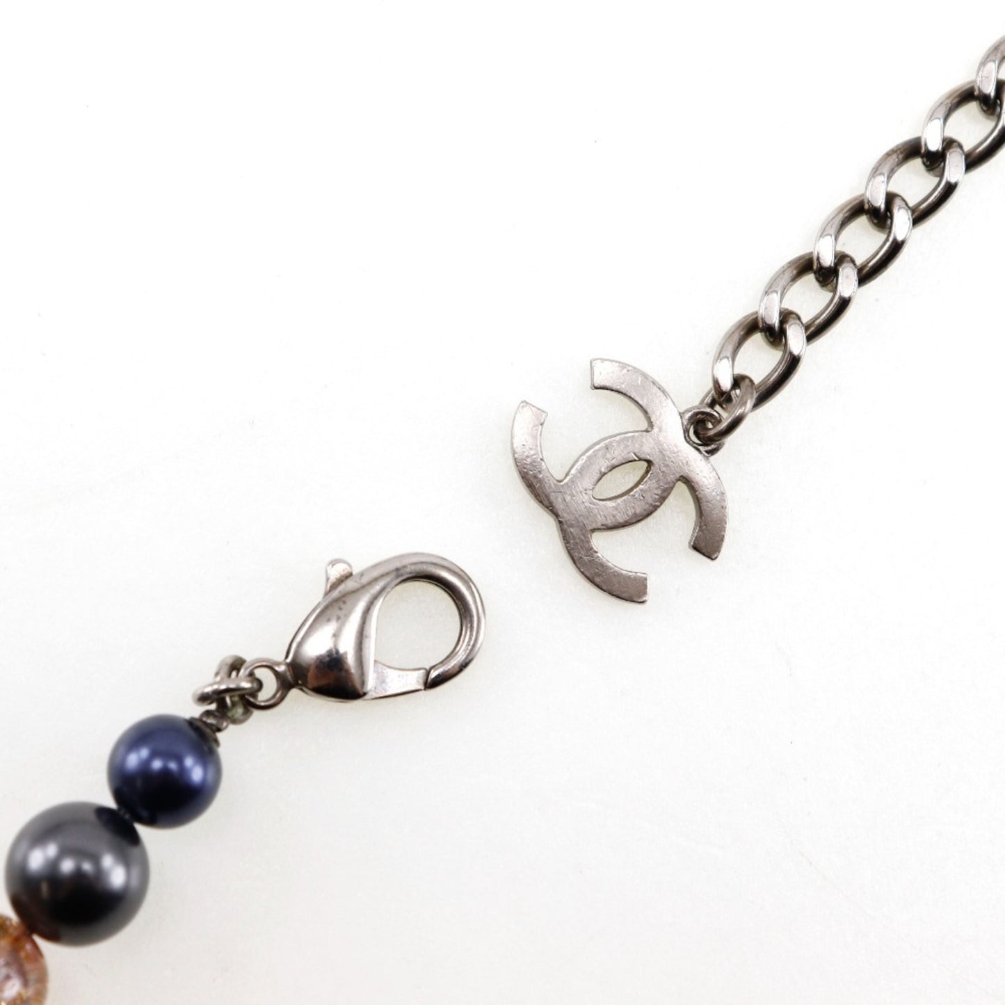 CHANEL COCO Mark Necklace x Fake Pearl Rhinestone 2006 Multicolor 06P Approx. 147g Women's