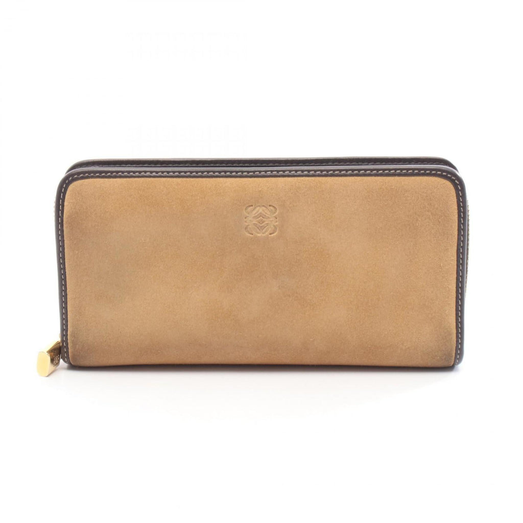 LOEWE Anagram Round Long Wallet, Leather, Women's, Brown