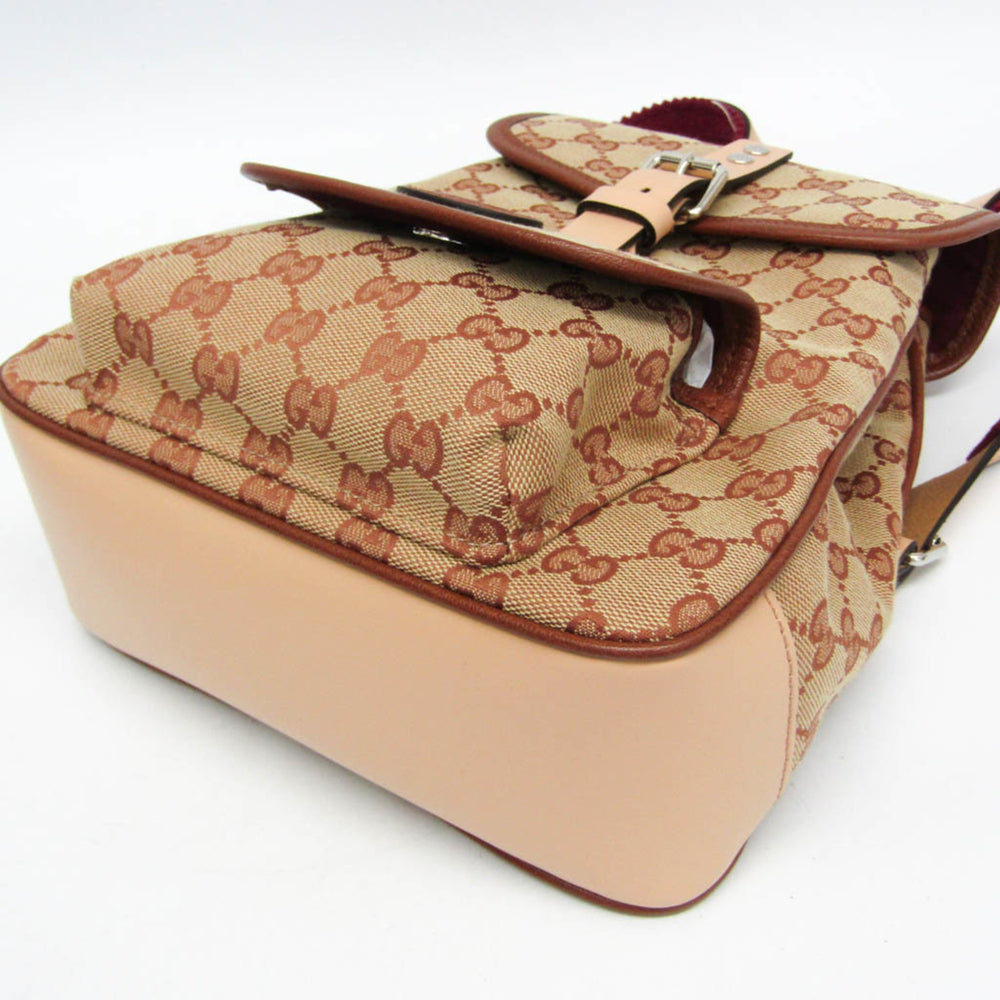Gucci GG Canvas Children's 630818 Boys,Girls GG Canvas,Leather Backpack Beige,Brown — Like New