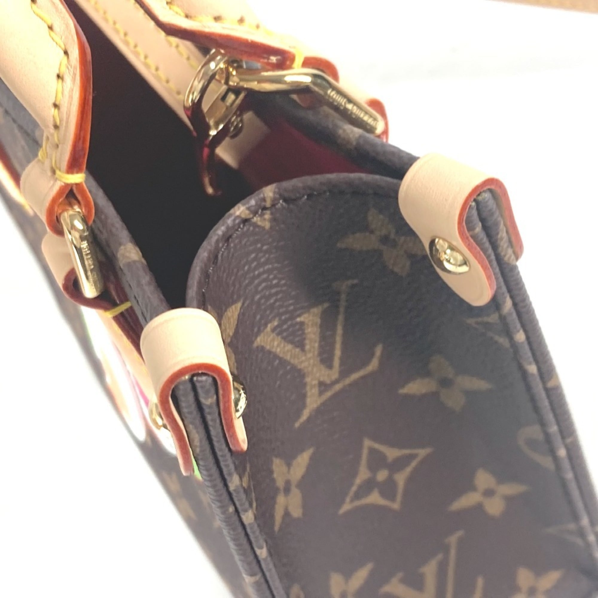 LOUIS VUITTON M13668 LV x TM On the Go BB Monogram Takashi Murakami Handbag Canvas Men's Women's Brown — New - Store Return