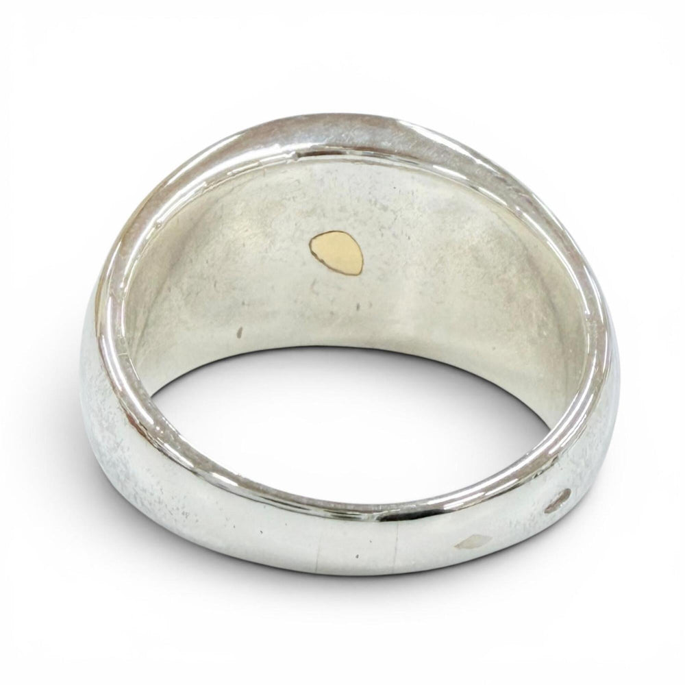 HERMES Vintage 925/750 Combination Sellier Ring, Silver and Gold, Weight 9.82g, Women's Ring — Like New