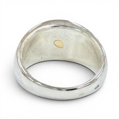 HERMES Vintage 925/750 Combination Sellier Ring, Silver and Gold, Weight 9.82g, Women's Ring — Like New