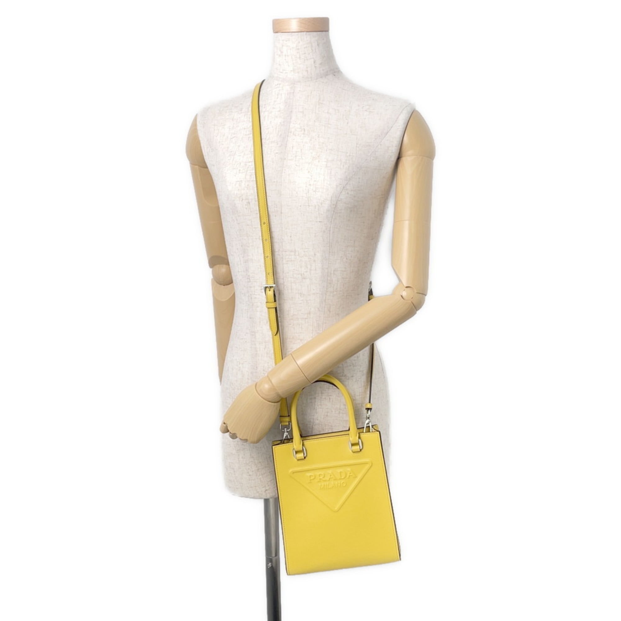 Prada Triangle Leather Handbag 1BA333 PRADA 2-way