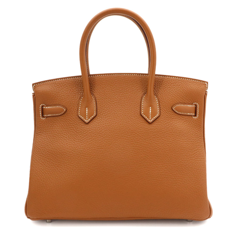 Hermes Birkin 30 Taurillon Clemence Gold Handbag □N Stamp Silver Hardware — New - Store Return
