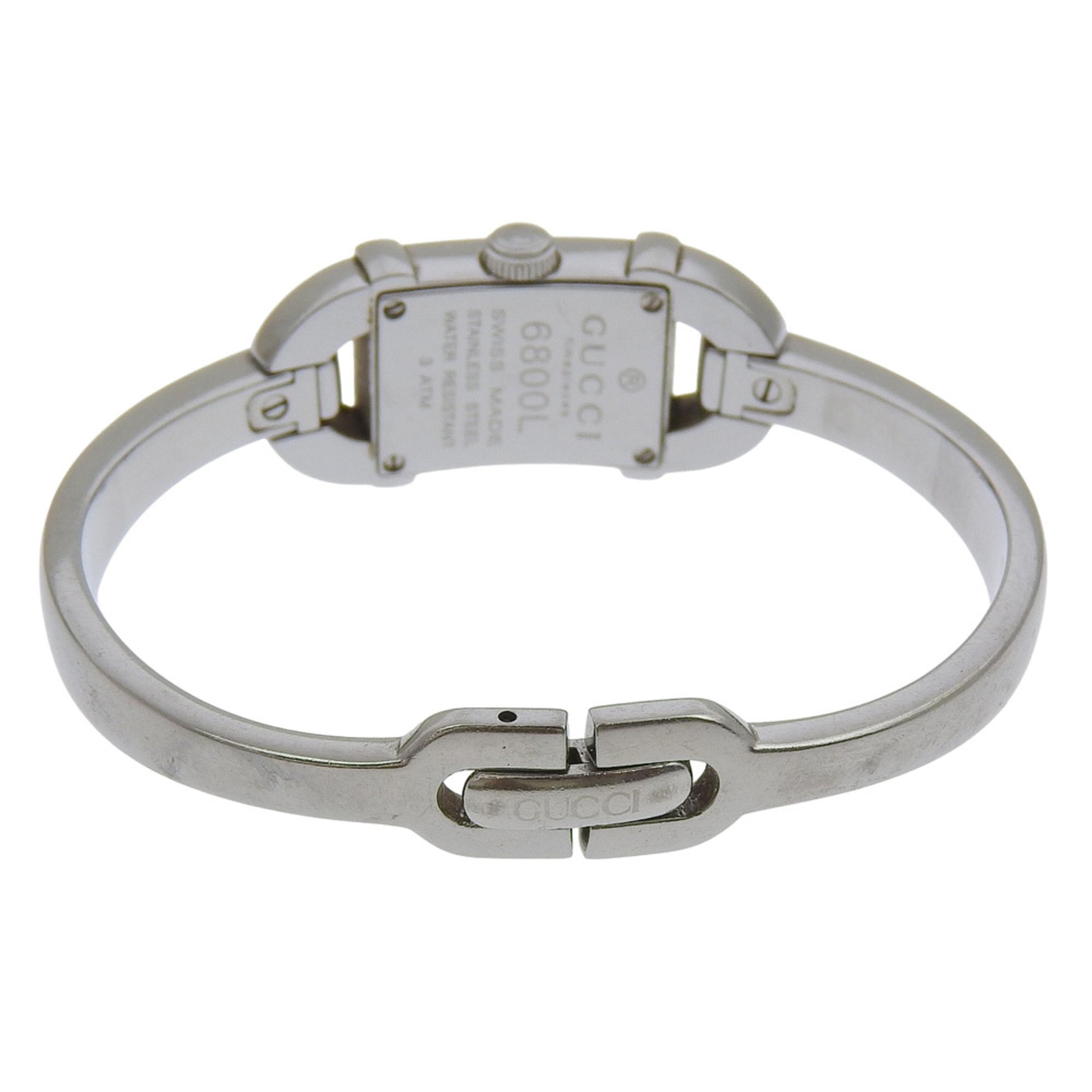 Gucci 6800L Stainless Steel Quartz Analog Watch, Black Dial, Women's — Good