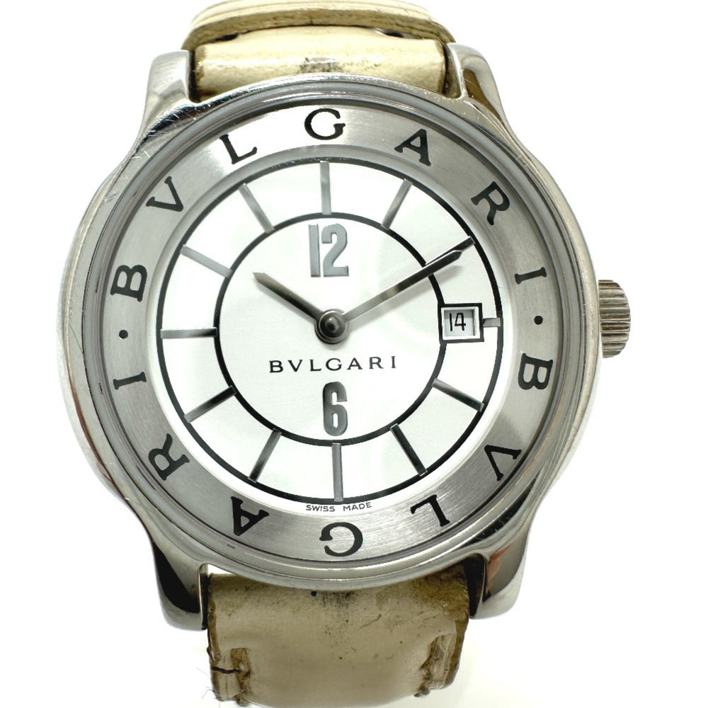 BVLGARI Bvlgari ST29S Solotempo Quartz Date Watch SS Leather Strap Women's Silver S-240202-4 — Good