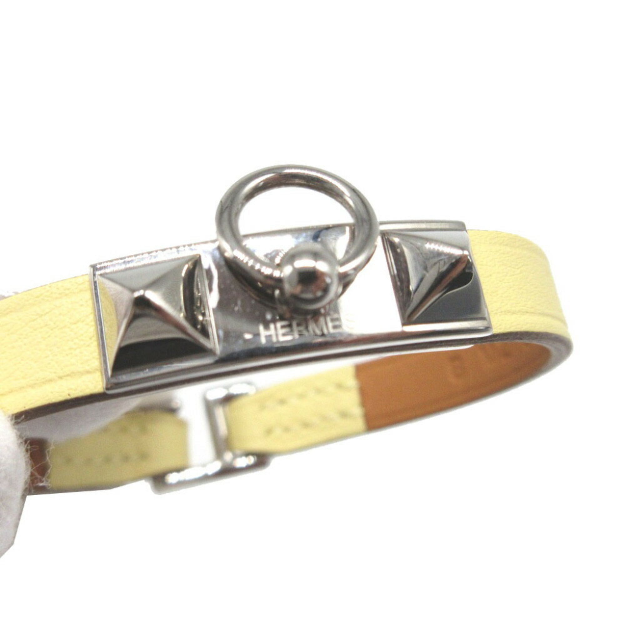 Hermes Rival Bracelet Swift Leather Jaune Poussin B Stamp (Made in 2023) 0727HERMES — Like New