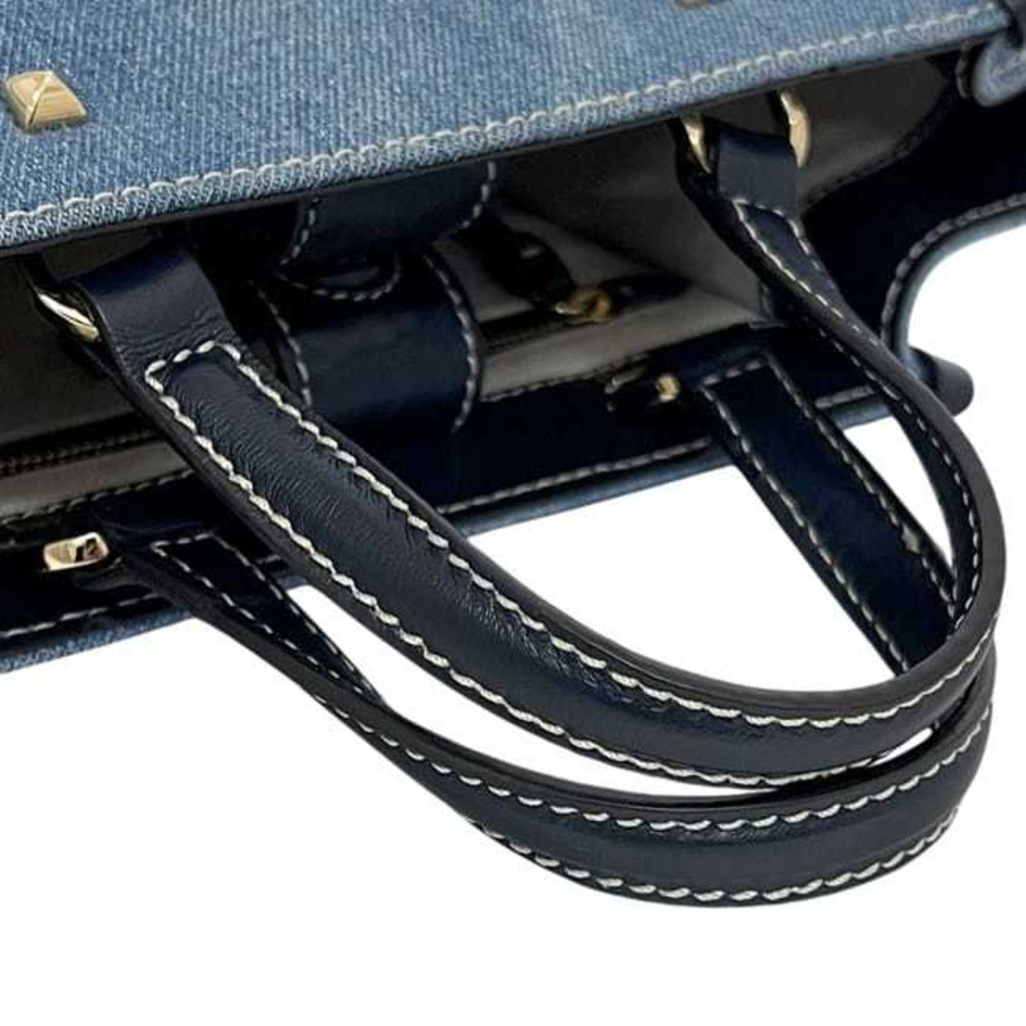 Jimmy Choo 2-way bag f-24513 denim blue navy JI1630AW001266 washed leather 55SG JIMMY CHOO handbag crossbody shoulder embroidered women's