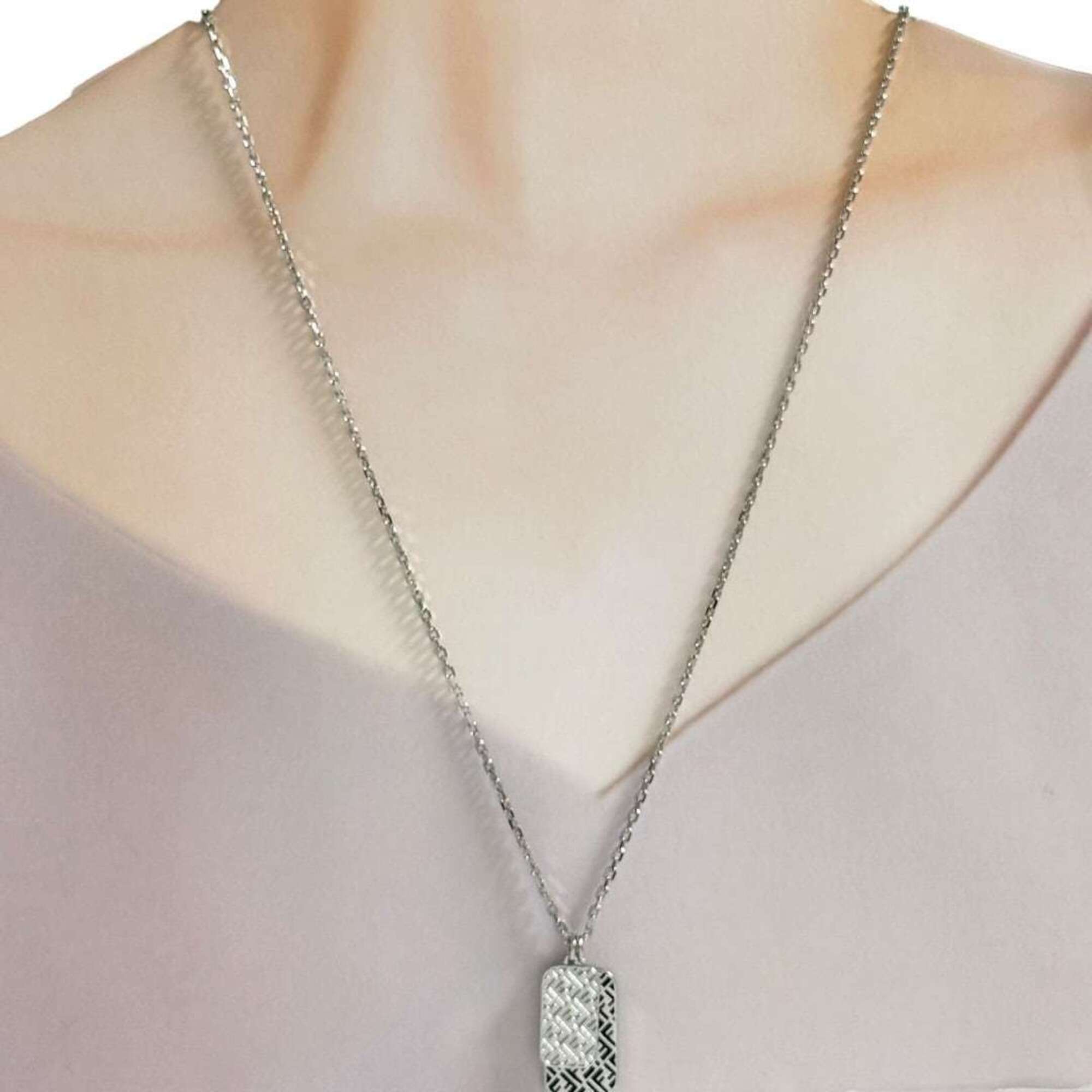 Fendi Men's Hexagon Pendant Long Necklace, 68-72cm — Like New