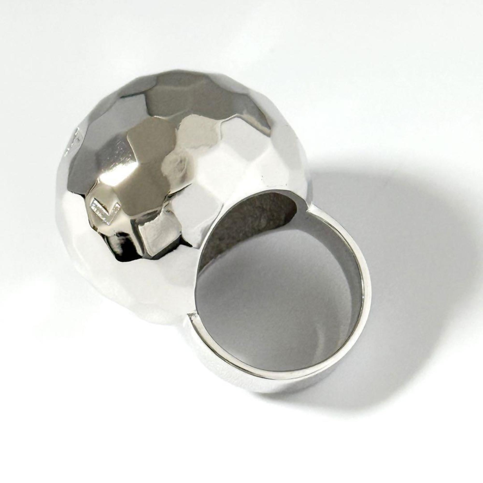 Chanel Women's Mirror Ball Ring, Silver — Like New