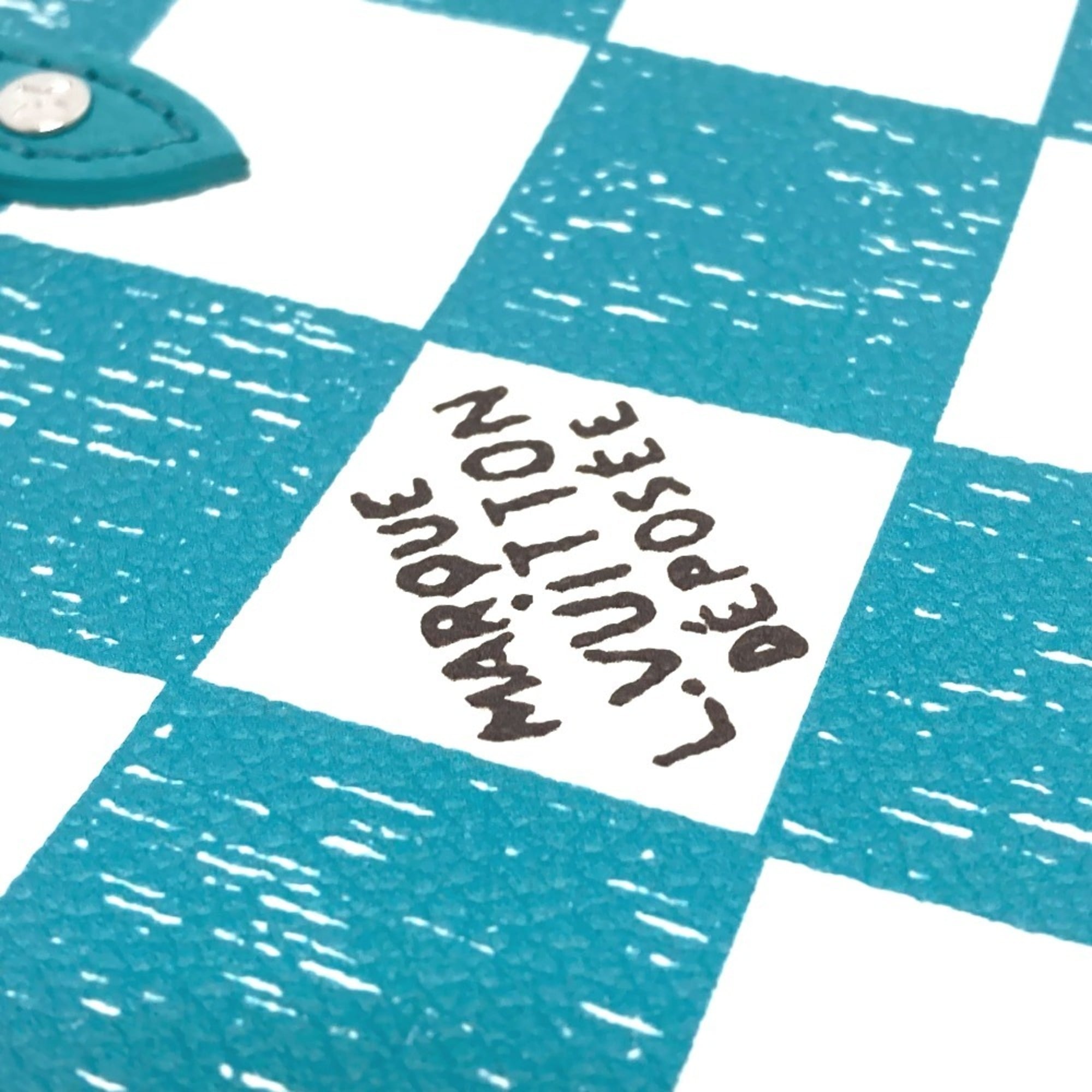 LOUIS VUITTON N60495 Damier Checkerboard Sac Plat XS Shoulder Bag Leather Women's Turquoise Blue E-220413-6 — New - Store Return