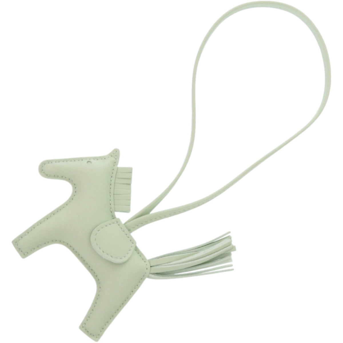 Unused Hermes Rodeo PM Lambskin Vert Fizz Keychain, W stamp, 0490HERMES — Like New
