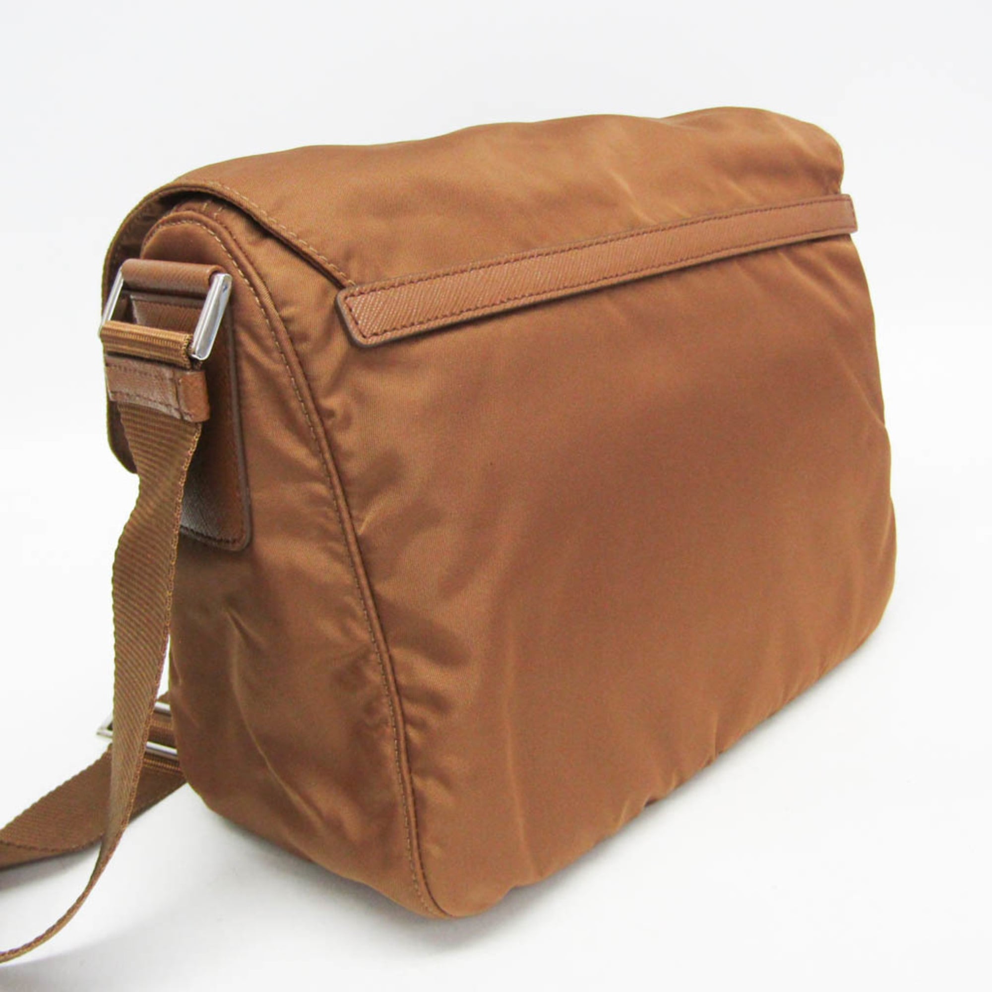 Prada Re-Nylon Crossbody Bag 1BD953 Men,Women Nylon,Leather Shoulder Bag Brown — Like New