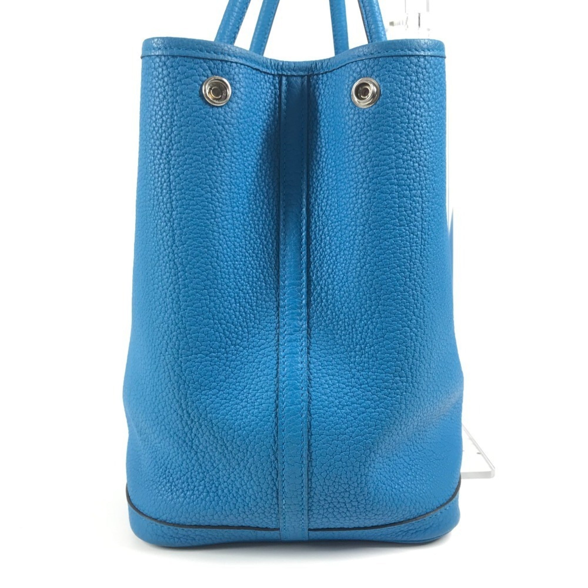 HERMES Garden Party PM 36 Handbag, Two-Tone Negonda Shoulder Bag, Tote Blue, Men's and Women's