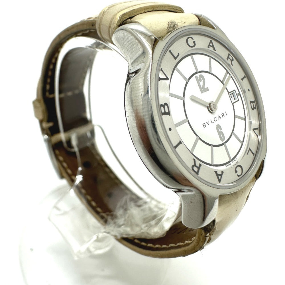BVLGARI Bvlgari ST29S Solotempo Quartz Date Watch SS Leather Strap Women's Silver S-240202-4 — Good