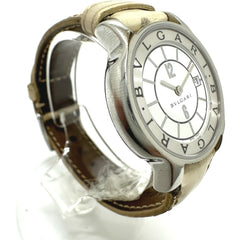 BVLGARI Bvlgari ST29S Solotempo Quartz Date Watch SS Leather Strap Women's Silver S-240202-4 — Good