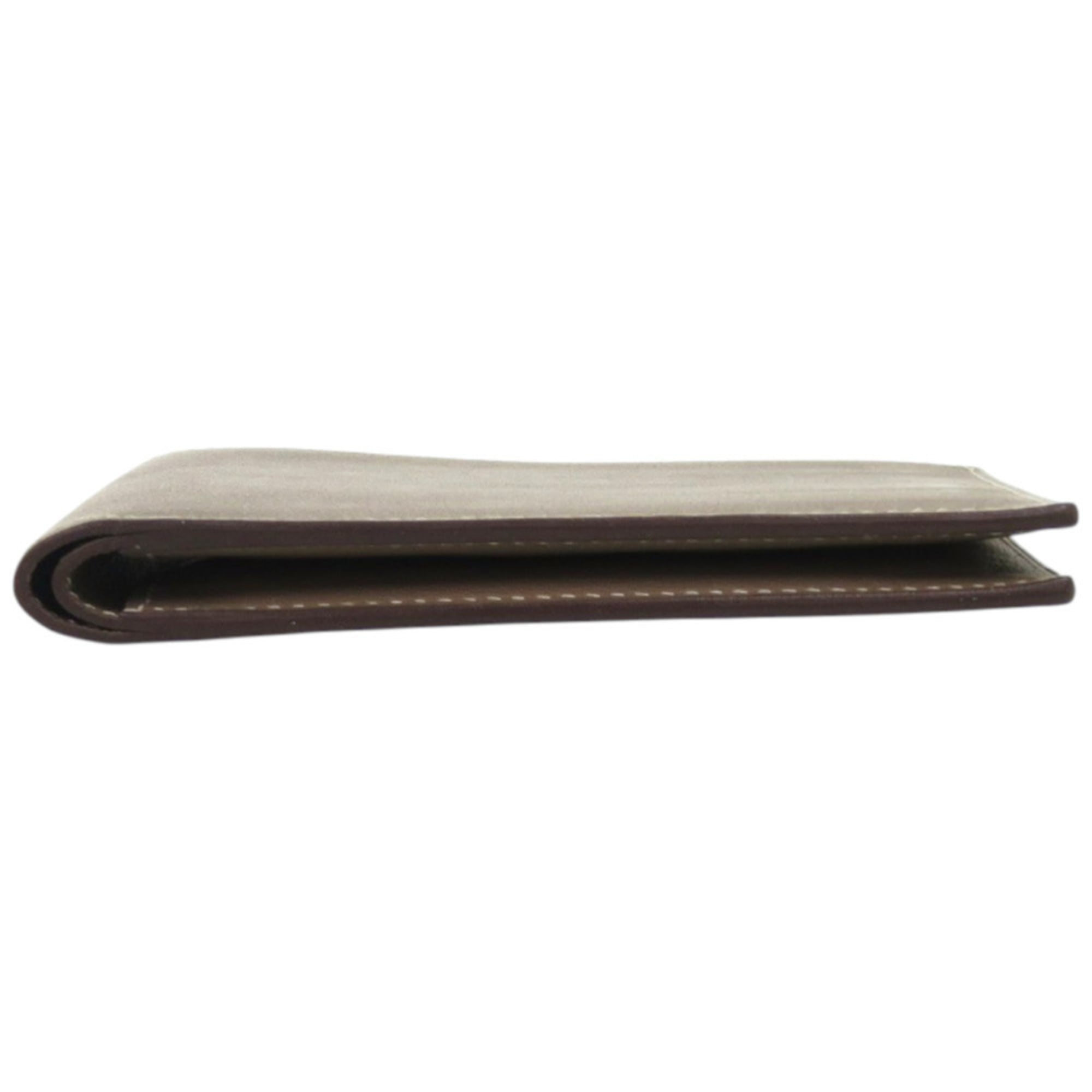 Hermes Excellent condition Hermès MC2 Citizen Twill Compact Swift Leather Etoupe Brown Bi-fold Wallet 1089