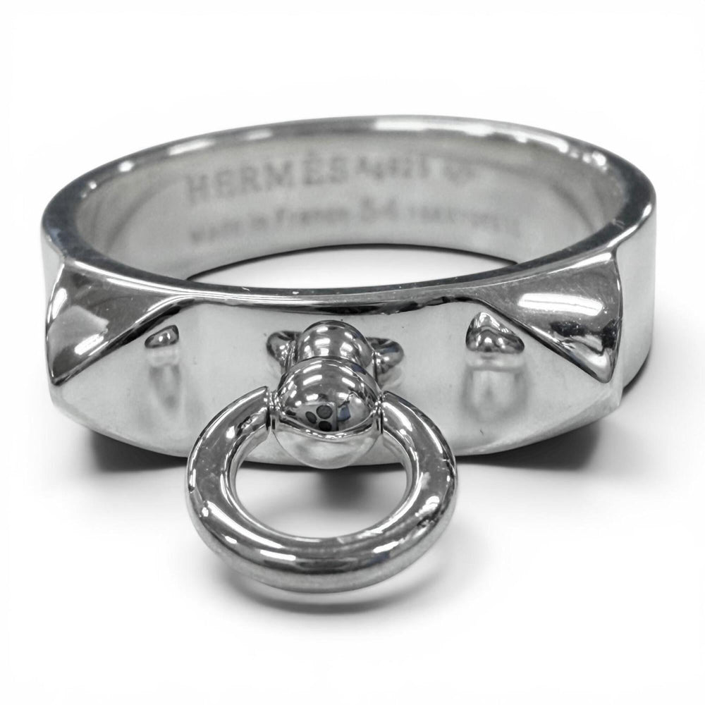 HERMES (Hermes) Collier de Chien AG925 Ring, 2019 model, Silver, Size 54, Made in France, Weight 4.8g, Men's/Women's Accessory — Like New