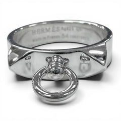 HERMES (Hermes) Collier de Chien AG925 Ring, 2019 model, Silver, Size 54, Made in France, Weight 4.8g, Men's/Women's Accessory — Like New
