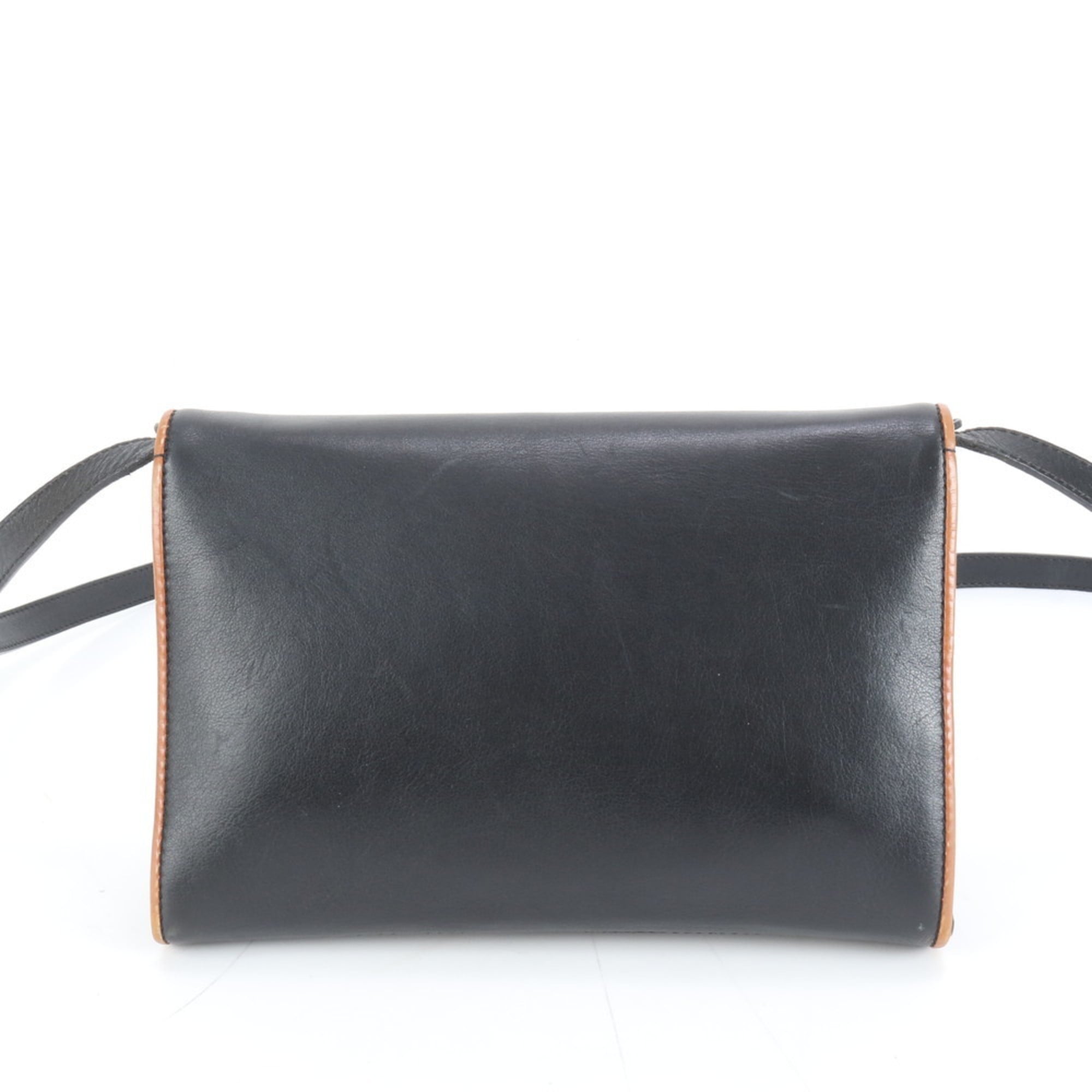 Celine Leather Crossbody Shoulder Bag in Black for Women