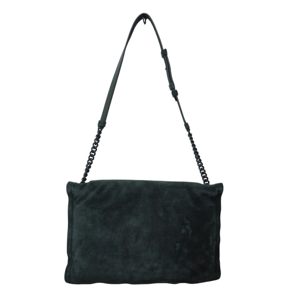 Salvatore Ferragamo VIVA BOW Vara Ribbon Suede Chain Shoulder Bag GG-211189 Green Women's