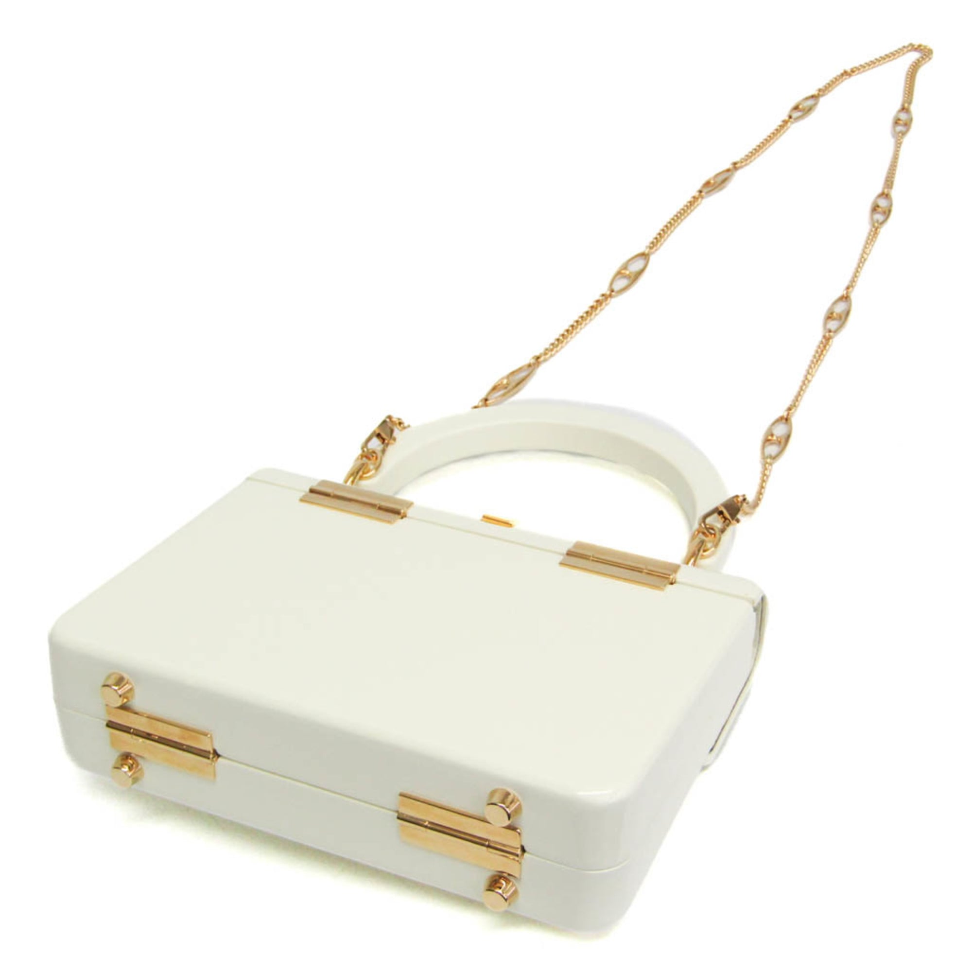 Gucci Sylvie 1969 Acrylic Mini 589482 Women's Acrylic Handbag,Shoulder Bag White — Like New