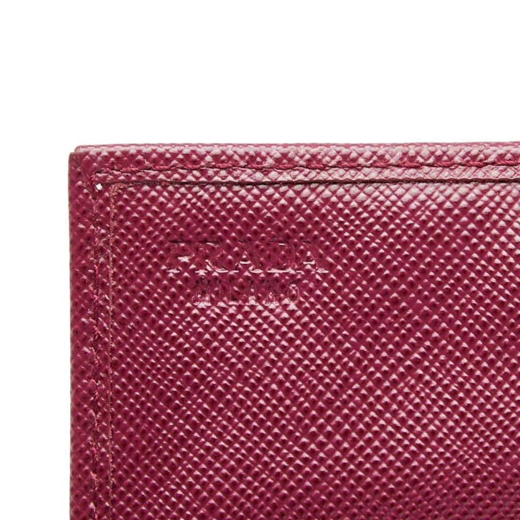 Prada wallet/coin case/pass case in purple Saffiano leather for women
