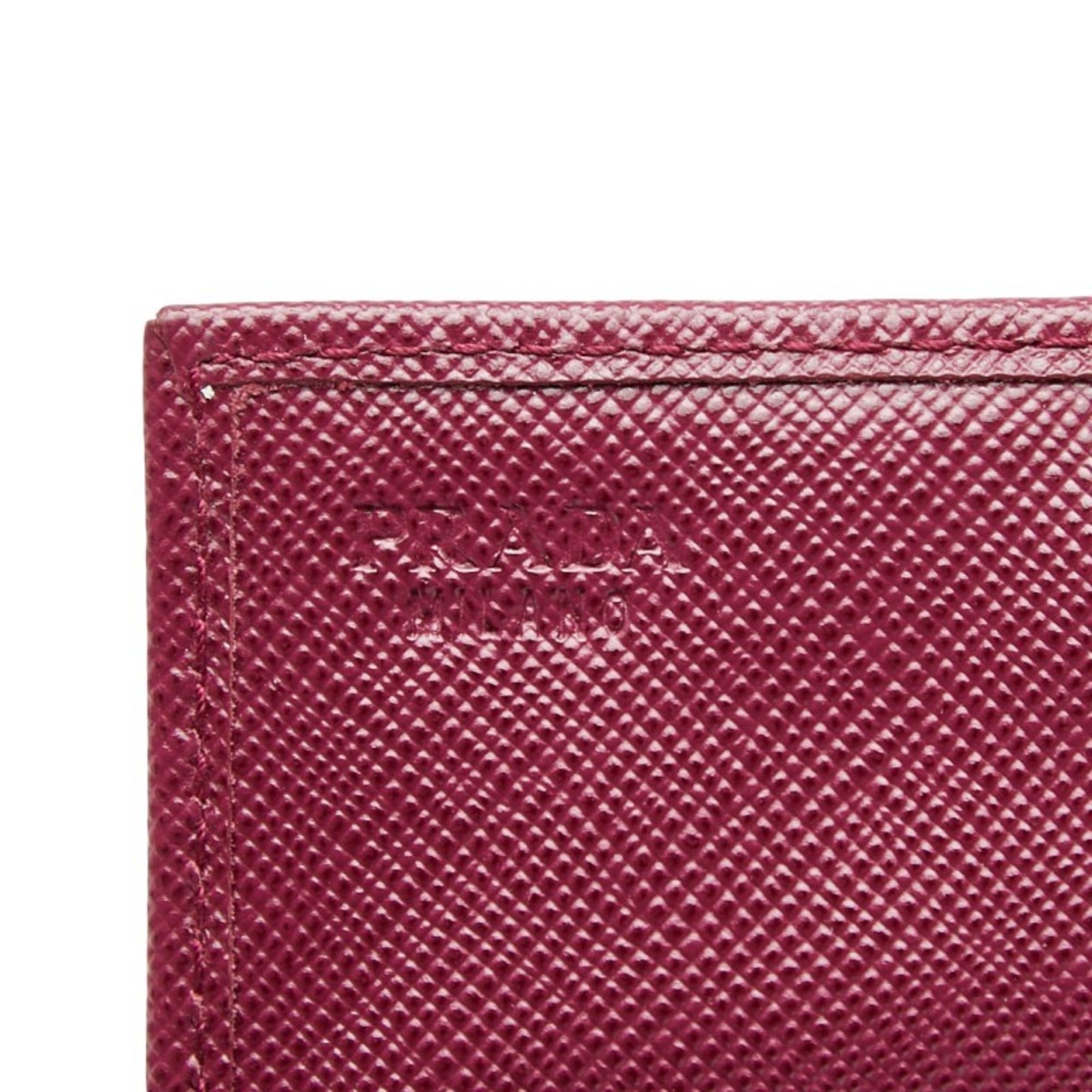 Prada wallet/coin case/pass case in purple Saffiano leather for women